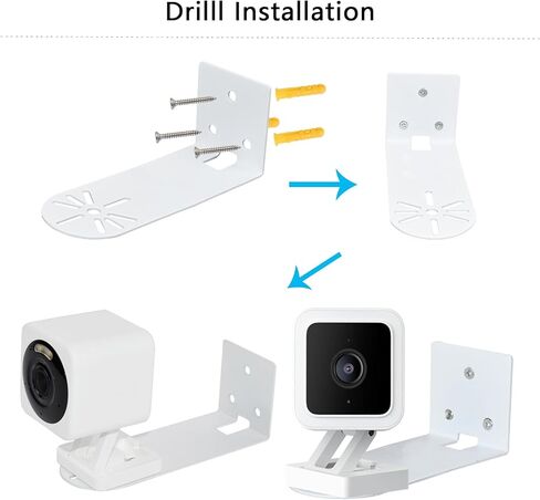 حامل كاميرا على الحائط من TEKCAM متوافق مع WYZE Cam Pan V3/V2، حامل كاميرا أمان مكون من قطعتين، دعامة تثبيت على الحائط للكاميرا المعدنية، تركيب الحفر in Kuwait