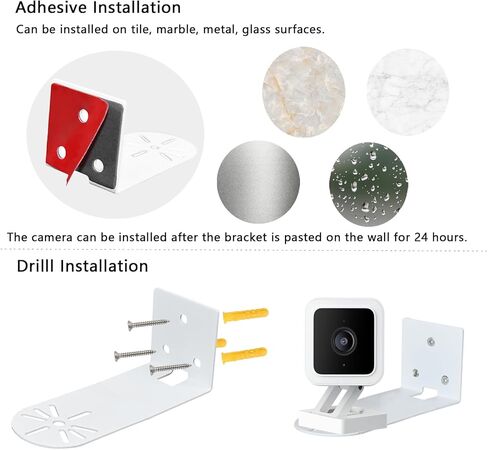 حامل كاميرا على الحائط من TEKCAM متوافق مع WYZE Cam Pan V3/V2، حامل كاميرا أمان مكون من قطعتين، دعامة تثبيت على الحائط للكاميرا المعدنية، تركيب الحفر in Kuwait