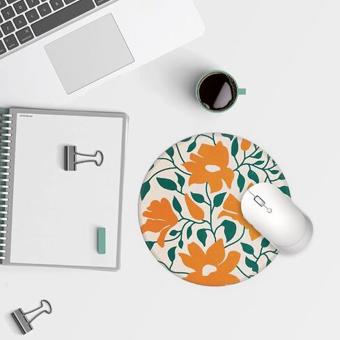 Abstract Sun Mountain Botanical Leaf Sage Green Small Mouse Pad 7.9x7.9 Inches,Washable Round Cloth Mousepad for Office Laptop Computer,Non-Slip Rubber Base Mouse Pads for Wireless Mouse in Saudi Arabia