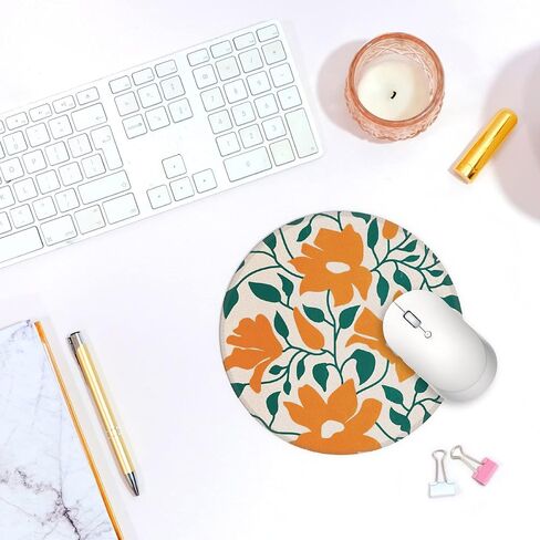 Abstract Sun Mountain Botanical Leaf Sage Green Small Mouse Pad 7.9x7.9 Inches,Washable Round Cloth Mousepad for Office Laptop Computer,Non-Slip Rubber Base Mouse Pads for Wireless Mouse in Saudi Arabia