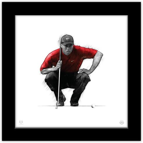 Gallery Pops Tiger Woods - Preparation Wall Art, Black Framed Version, 12" x 12" in Saudi Arabia