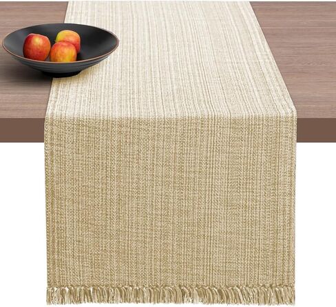 Table Runner 60 inch Long - Farmhouse Table Runner for Wedding Parties BBQ's Everyday Holidays - 100% Cotton 13x60 inches Rustic Dining Table Runner Natural in Saudi Arabia