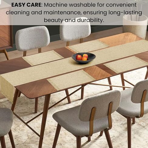 Table Runner 60 inch Long - Farmhouse Table Runner for Wedding Parties BBQ's Everyday Holidays - 100% Cotton 13x60 inches Rustic Dining Table Runner Natural in Saudi Arabia