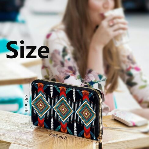 Wristlet Wallets for Women, Ladies Wallet Clutch Purse with Removable Wrist Strap Zip Around Large Capacity Card Holder Cash Pocket Cellphone Purse Travel Wristlet Bag, Abstract Flower Art in Saudi Arabia