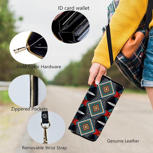 Wristlet Wallets for Women, Ladies Wallet Clutch Purse with Removable Wrist Strap Zip Around Large Capacity Card Holder Cash Pocket Cellphone Purse Travel Wristlet Bag, Abstract Flower Art in Saudi Arabia