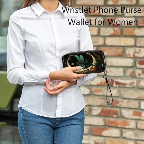 Wristlet Wallets for Women, Ladies Wallet Clutch Purse with Removable Wrist Strap Zip Around Large Capacity Card Holder Cash Pocket Cellphone Purse Travel Wristlet Bag, Abstract Flower Art in Kuwait