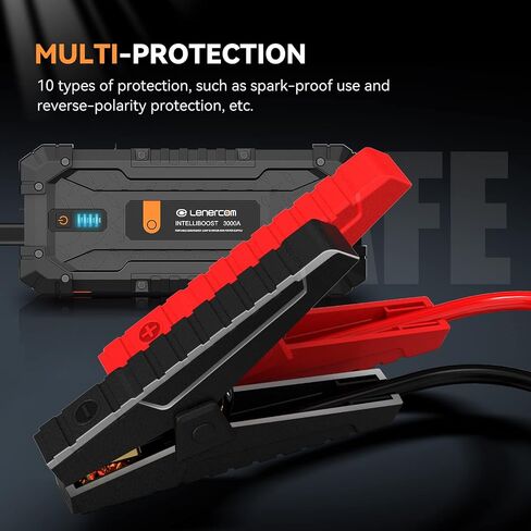 Jump Starter, 2250A Peak Car Battery Jump Starter for Up to 8.5L Gas and 5.0L Diesel Engines, 12V Battery Jumper Starter Portable with Safety Jumper Cables/Dual USB Outputs/LCD Display/LED Light in Saudi Arabia