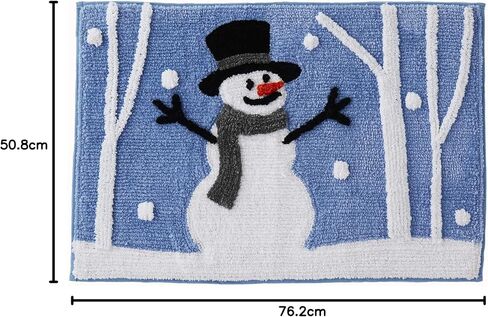 SKL Home Christmas Winter Friends Snowman Rug for Bath/Kitchen & Gift, Blue in Saudi Arabia