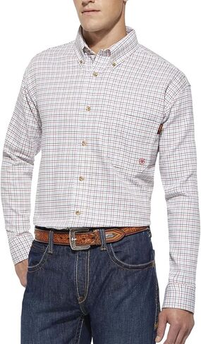 Ariat Male FR Gauge Work Shirt White Multi X-Large in Saudi Arabia