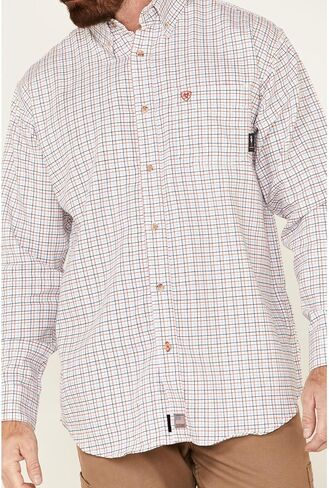 Ariat Male FR Gauge Work Shirt White Multi X-Large in Saudi Arabia
