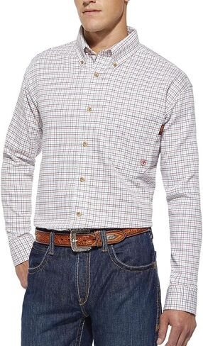 Ariat Male FR Gauge Work Shirt White Multi X-Large in Saudi Arabia