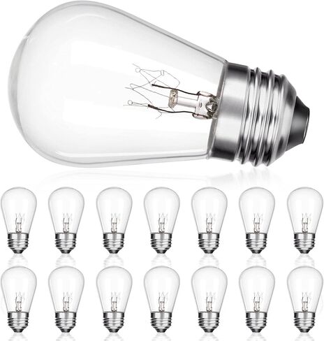 addlon Incandescent Replacement Bulbs 11W S14 4 Pack Waterproof E26 Screw Base for Outdoor Incandescent String Lights in Saudi Arabia