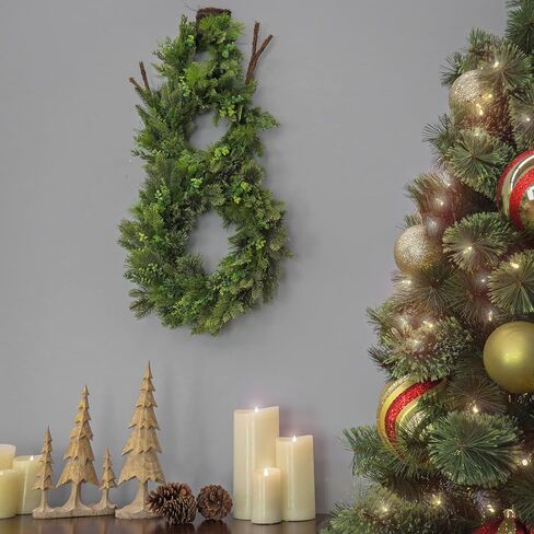 HGTV Home Collection إكليل رجل الثلج المضاد للأشعة فوق البنفسجية، أخضر، 44 بوصة in Kuwait