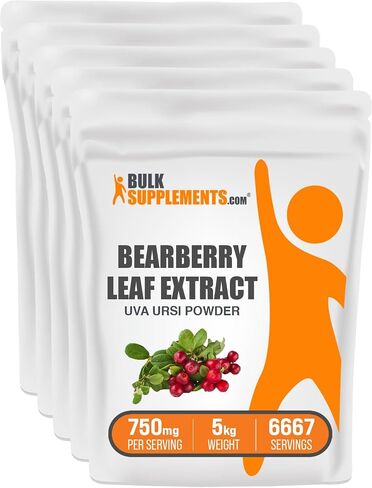 BulkSupplements.com Bearberry Leaf Extract Powder - Uva Ursi Extract, Bearberry Supplement, Bearberry Leaf Powder - Vegan & Gluten Free, 750mg per Serving, 250g (8.8 oz) (Pack of 1) in Saudi Arabia