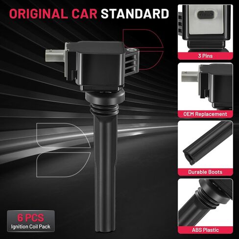 BDFHYK Ignition Coil Pack UF826 and Iridium Spark Plugs 94372 Compatible with Lincoln 2018-2019 Navigator, 2017-2019 F-150 2018-2019 Expedition 3.5L V6 GN10892,Set of 6 in Saudi Arabia