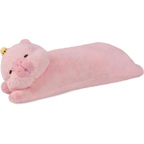 Long Capybara Plush Pillow, Cute Brown 35.4inches Capybara Stuffed Animals Plushie Sleeping Hugging Body Pillow, Kawaii Capybara Soft Doll Toy with Orange Birthday Gift for Kids Girlfriend