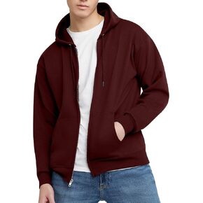 CHAMPION, EcoSmart Fleece Full Hoodie, Zip-Up Hooded Sweatshirt for Men, MULLED BERRY