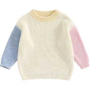 Douhoow Infant Baby Knit Sweater Baby Boy Sweaters Color Block Baby Girl Sweaters Baby Fall Winter Clothes