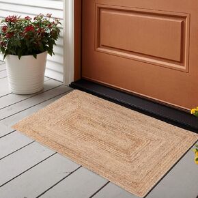 Entryway Rug - 2x3 Rug, Natural Golden Jute Rug Entry Rugs for Inside House, Indoor Rugs for entryway, Earthy Boho Chic Entry Rug, 2 x 3 Rug, 2x3 Rug Non Slip