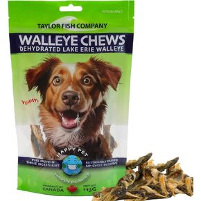 Walleye Bark Pet Treats for Dogs & Cats – Single Ingredient Dehydrated Fish Snack, Sustainably Sourced, Grain-Free, High Protein, No Additives, Natural Omega-3, Supports Healthy Skin & Coat, 4oz Bag