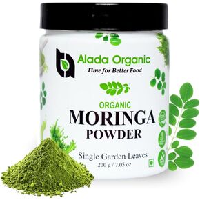Moringa - Moringa Powder Single Garden Premium 100% Leaf Powder India Organic Certified, Moringa Oleifera - Smoothies, Drinks, Tea & Recipes -7.05 OZ
