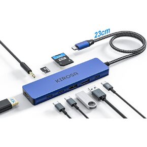 USB-C Hub: USB C Multiport Adapter for MacBook Pro Air - 9IN1 USBC to HDMI Hub Dongle - Travel USB C Docking Station for Laptops and Type C Devices (4K HDMI 100W PD USB3.0 SD/TF Card Reader)