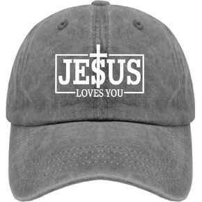 Jesus Loves You Caps Womans Hat Pigment Black Fishing Hat Gifts for Son Golf Cap