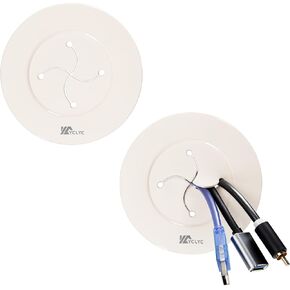 3in TV Cable Hider Wall Kit, YCLYC Large TV Cord Hider for Wall Mounted TV, TV Cord Covers for Wires on Wall Kit, Behind in Wall Cable Management Kit, White TV Wire Hider for Wall (2Pack)