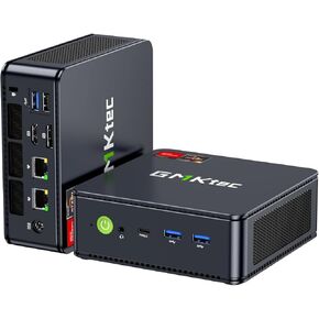 GMKtec M6 Gaming PC Mini AMD Ryzen 5 6600H(Max 4.5GHz) Windows 11 Pro Dual NIC LAN 2.5G DDR5 Dual SSD Slot/WiFi 6E, USB3.2, USB-C, BT5.2, DP, HDMI, Dual Fan