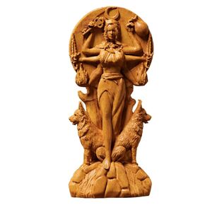 Hecate statue, Triple goddess statue altar, for pagan home altar kit, wicca statue, witches, Hecate key, Creative Craft Goddess Altar Wood carving (12" Tall Wood)