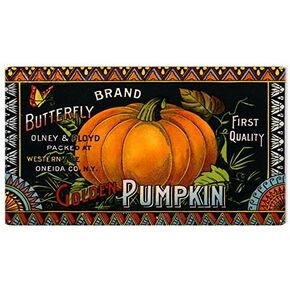 TYmall Nostalgic Golden Pumpkin Fall Festival Metal Tin Sign Wall Decor Sign 8X12 Inch