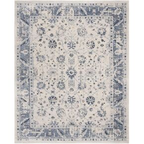 SAFAVIEH Charleston Collection Area Rug - 8' x 10', Navy & Light Grey, Oriental Distressed Design, Non-Shedding & Easy Care, Ideal for High Traffic Areas in Living Room, Bedroom (CHL413N)