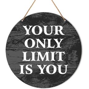 Muktoujaumai Gym Motivation Signs Wall Decor, Home Gym Inspirational Wall Decor Gym Hanging Signs Rustic Decorations for Office, Fitness, Workout Room, Progress Not Perfection
