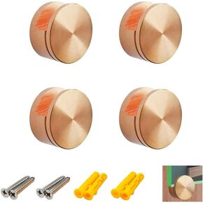 4PCS Brass Mirror Holders, Mirror Clips for Dresser Bathroom Round Shape Wall-Mounted Mirrors Bracket Walls Fixed Fitting 5-11mm Thick Mirror Glass Hanging Clips
