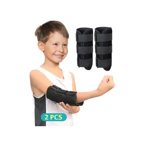 Pediatric Elbow Brace Splint Child Kids Arm Immobilizer Cubital Tunnel Syndrome Ulnar Nerve Entrapment Toddler Anti Thumb Stop Finger Sucking Arm Restraint Brace (2 PCS)