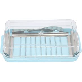 Butter Slicer Cutter, Butter Cutter Box, Quantitative Cutting Dish With Dividable Lid Airtight Preservation Container Box Suitable for Easy Cutting of Two Butter Sticks (white)
