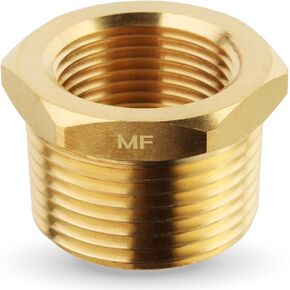 MAACFLOW brass 1" Male NPT to 3/4" Female NPT Adapter Reducer Hex Bushing (Thread OD 1.13" - ID 0.93") (Pack of 1)