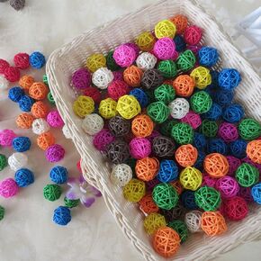 Large Bird Toys, Parrot Chew Toys Bird Toys, 1.97 inch 20 Pcs Rattan Wicker Balls Parakeet Chewing Toys, for Budgies Conures Hamsters Bunny Toy, Decoration for DIY Craft Party Wedding