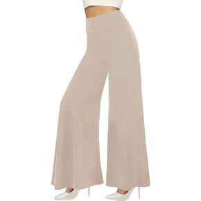 QGGQDD Wide Leg Palazzo Pants for Women - Casual Soft High Waist Lounge Pants Loose Comfy Stretchy Trousers