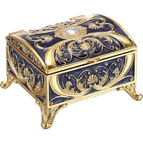 Small Jewelry Chest Blue Treasure Chest Box