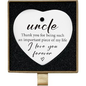 Uncle Gifts Uncle Gifts from Niece Nephew Uncle Christmas Gifts Uncle Birthday Gifts Best Uncle Gifts Heart Ceramic Ornament Sign
