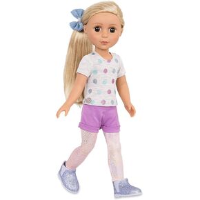 Glitter Girls – 14-inch Slumber Party Doll – Brown Hair & Hazel Eyes – Slippers & Bunny Loungewear Outfit – Poseable Fashion Dolls – 3 Years + – Pixie
