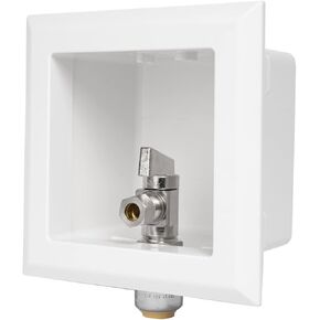 EFIELD Toilet Outlet Box, Pre-assembled,1/4-Turn Angle Valve Pex-A Expansion 1/2-Inch (F1960) X 3/8" OD Compression, Chrome Plated