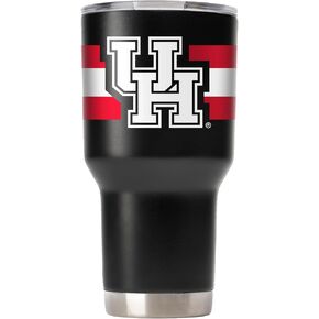 Gametime Sidekicks Houston Cougars Black 30oz Tumbler - Officially Licensed, 18/8 Stainless Steel, Double-walled, Vacuum-insulated, UV LED Printed Logos, Sweatless, Stays Hot/Cold - 360 Wrap