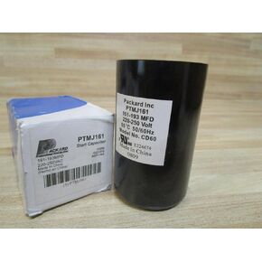 PACKARD PTMJ161 Rated to 65 Degrees C, 161-193MFD, Capacitor, 50/60HZ, 220-250VAC