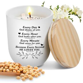 Norme Religious Candles Catholic Gifts for Christian Women Jesus Prayer Spiritual Candles 7 oz Scented Jar Bible Candle Stephanie Positive Saying Candle for Mom Friend Teacher Nurse Gifts(Warm Style)
