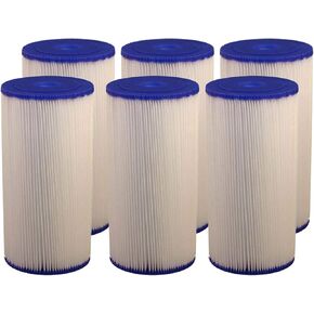 CFS – 6 Pack Pleated Polyester Water Filter Cartridges Compatible with FXHSC GE FXHSC, R50-BBSA, R50-BB, WFHDC3001, W50PEHD, W50PEHDA Models – Replacement Filter Cartridge – 10" x 4.5"