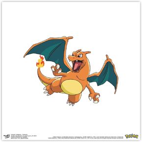 Trends International Gallery Pops Pokemon - Charizard Wall Art, Black Framed Version, 12'' x 12''