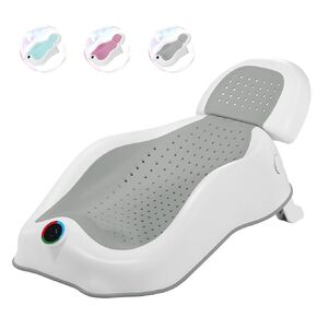 Baby Bather-Baby Bath Support for Tub Baby Bathtub or Sink,with Thermometer Foldable & Ergonomic Newborn Bath Support,Newborn Bath Essentials,Safe Comfortable Convenient Quick Dry(Pink)