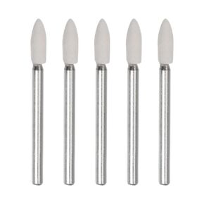 HARFINGTON 5pcs Wool Felt Mounted Mandrel Points 12mm Head 1/8 Inch Shank Conical Polishing Bits Burrs Felt Polishing Buffing Wheel for Rotary Tool